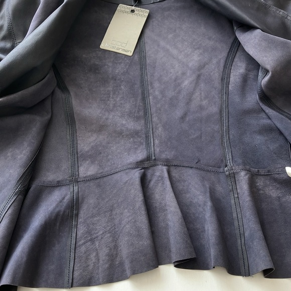 Bod Christensen Drape Collar Peplum Style Leather Jacket (Size 6) NWT - Picture 10 of 16